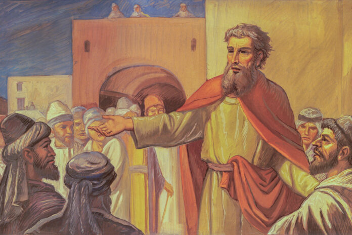 he painting Sermon of St. Paul the apostle.