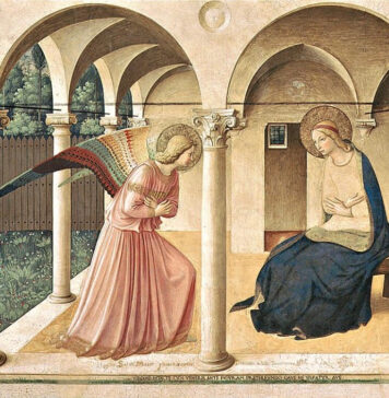 Catholic Conscience Rosary: the Annunciation Saints Gabriel and Mary