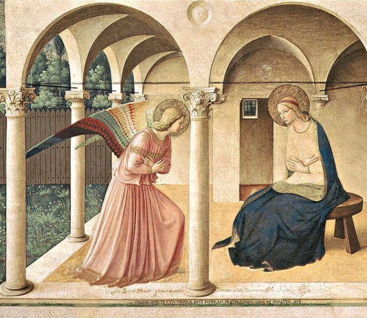 Catholic Conscience Rosary: the Annunciation Saints Gabriel and Mary