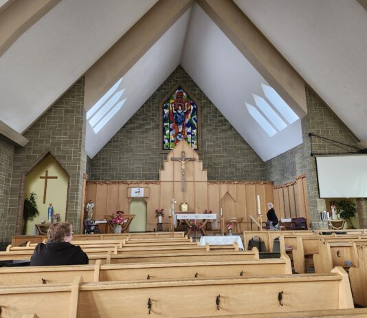 Beacon in a Town in Decay Interior of Paroisse Assomption de Bienhereuse Vierge Marie, Kirkland Lake, Ontario