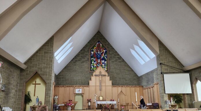Beacon in a Town in Decay Interior of Paroisse Assomption de Bienhereuse Vierge Marie, Kirkland Lake, Ontario