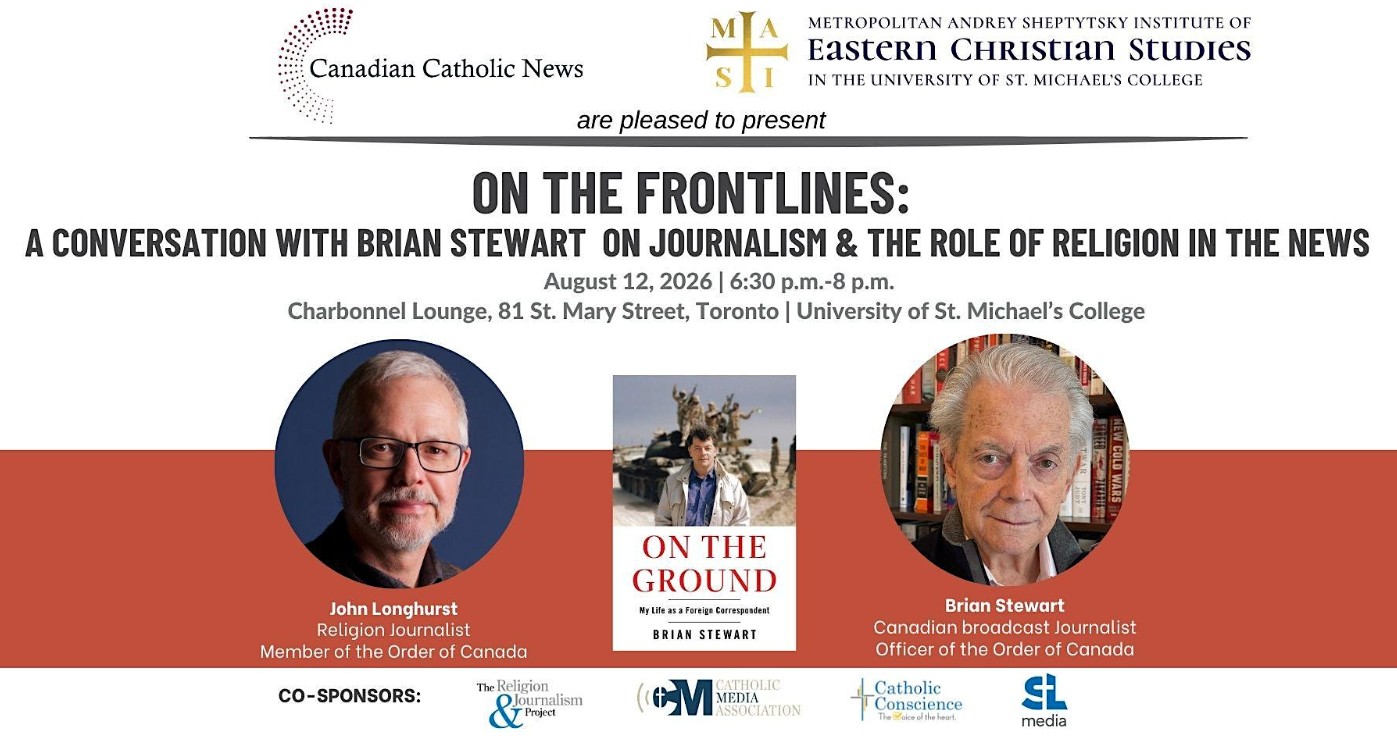 Flyer for an Interview with Canadian broadcast journalist Brian Stewart
