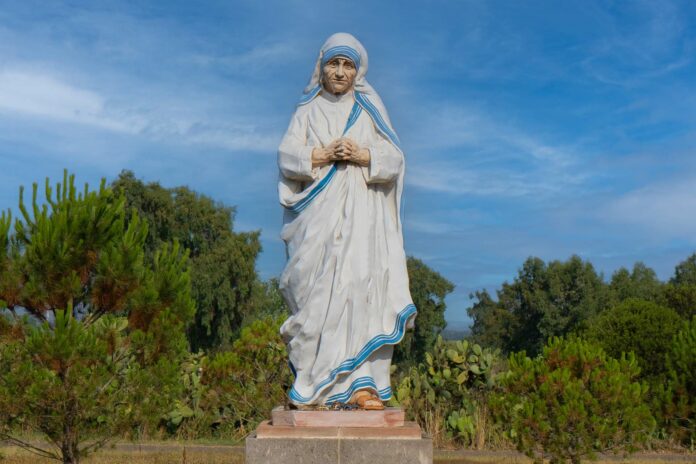 Pabillonis, ITALY - May 19th, 2023 Mother Teresa of Calcutta statue