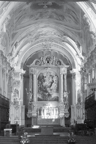 The interior of the Cathedral of St. Mary and St. Korbinian in Freising, Bavaria.